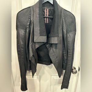 Rick Owens Dark Shadow Black Wax Jacket size Medium